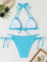 2026 String Triangle Printed Bikini Women Sexy Swimwear Female Halter Swimsuit Solid Bathers Bathing Swimming Swim Suit Beach