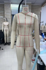 Women's Rhinestone Fishnet Mesh Top Sheer Sparkly One Shoulder Cover Up Crop Top Party Clubwear Festival Night Out Top