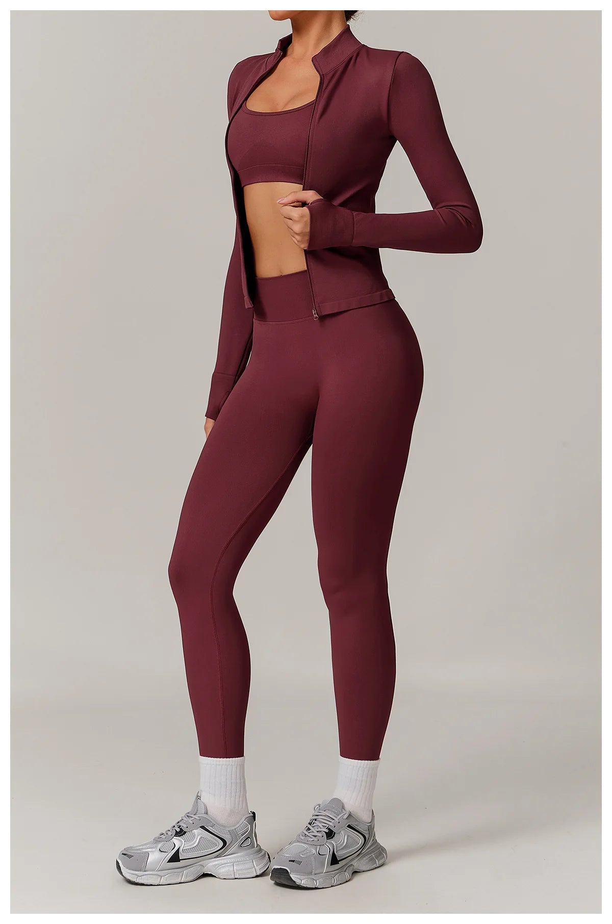 2/3PCS Yoga Set Women Workout Set Seamless Sportswear Gym Clothing Fitness Long Sleeve Crop Top High Waist Leggings Sports Suits