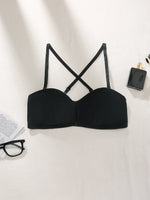 1pcs Crisscross Back Sexy Women's Bras Front Closure Padless Bras Cut-out Lingerie Breathable Brassiere Fashion Female Underwear
