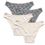4Pcs/Set Women's Panties Low Rise Briefs Stretch Underwear Female Underpants Colorful Striped Panties Comfort Lingerie S-XL