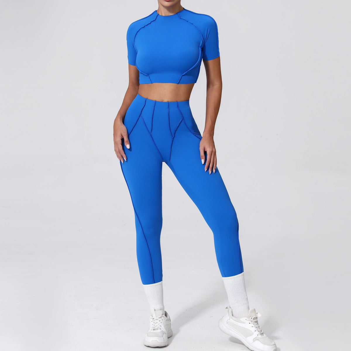 2PCS Yoga Suit Sports Set Women Quick-Drying Gym Set Women Tracksuit Running Workout Long Sleeve Sports Shirt Yoga Clothing