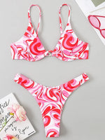 Sexy Neon V-bar Underwired Bikini 2025 Female Ribbed Swimsuit Women Thong Swimwear Two-pieces Bikini set Push up Bathing Suit