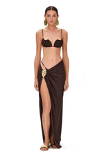 2025 New Sexy Tube Top Bikini set and Skirt Swimwear Women Metal Decoration Bodysuit Lace-up Bathing Suit Beachwear Biquini