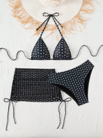 3 Pieces Triangle Halter Bikini 2026 Women & Beach Skirt Swimwear Female Printed Swimsuit Bathers Bathing Swimming Swim Suit