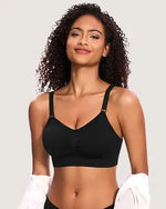 Women's Jelly Bra No Steel Ring Seamless Gathered Support 3 Pack Nylon Fabric Adjustable Shoulder Strap Invisible Cup Type