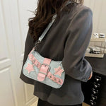 Fashion Women's Handbags Denim Stars Pattern Cool Girls Underarm Bag Female Small Shoulder Hobo Bags Chain Tote Bag