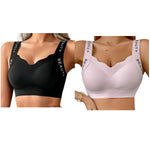 2Pcs/Set Bras Non-wire Push Up V-neck Bra Women Seamless Underwear Padded No Rims Support Brasiere Sexy Lingerie M-3XL