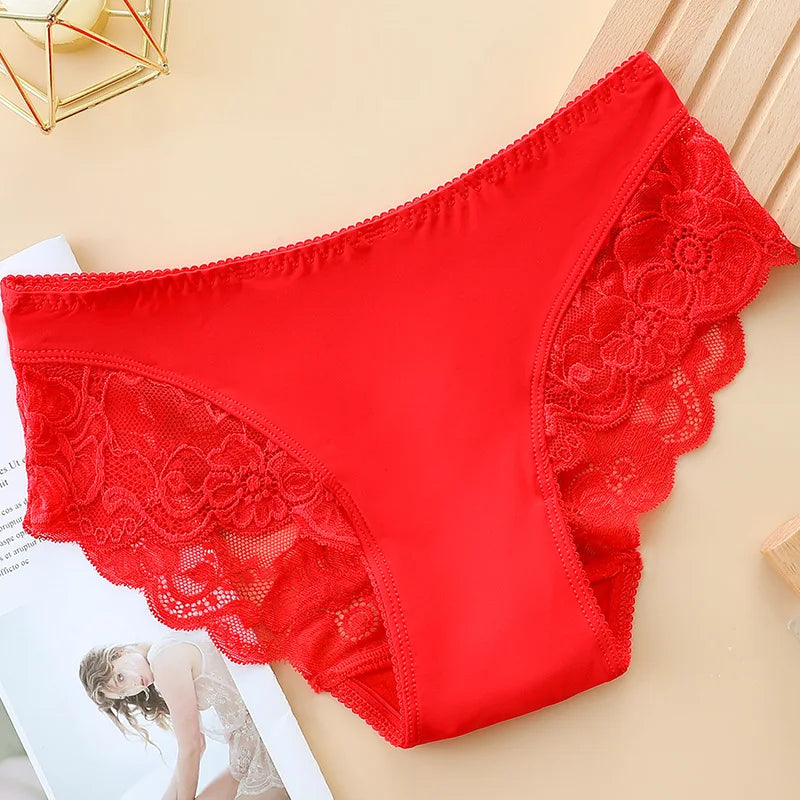 Sexy Hollow Women Panties Lace Flowers Embroidery Underwear Low WaistUnderpants Summer Breathable Briefs Butt Lifter Panty