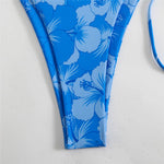 Sexy Rose Red Flower Print Micro Thong Bikini Women Swimwear 2026 String Halter Swimsuit Swimming Wear Triangle Bikinis Sets