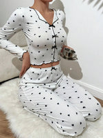 Spring Autumn Pajamas Sets for Women Long Sleeve Tops Long Pants 2 Piece Set Home Suit Night Wear Sleepwear Pijamas
