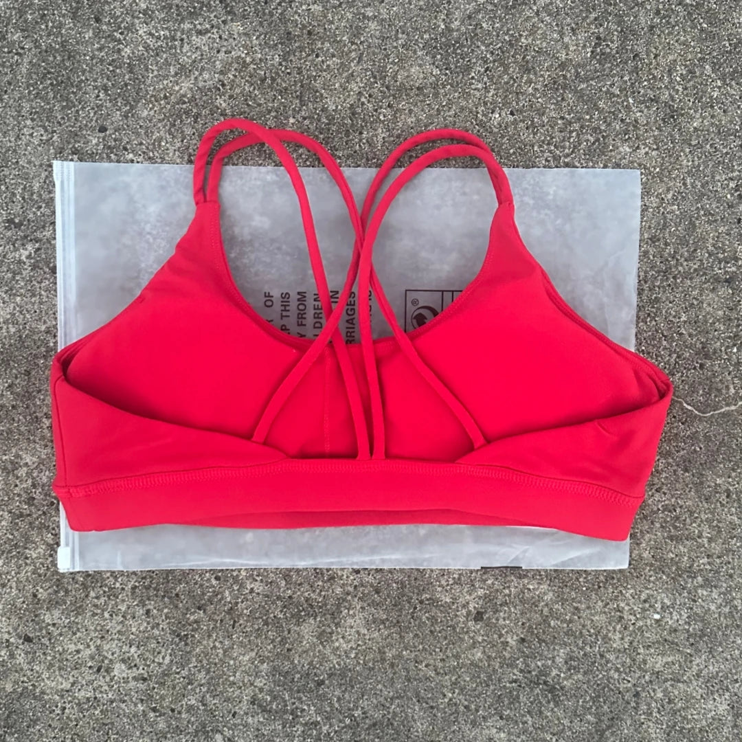 Solid Color High Strength Shockproof Women Fitness Sport Bra Top Soft Tight Cross-Training Jogging Yoga Underwear With Chest Pad