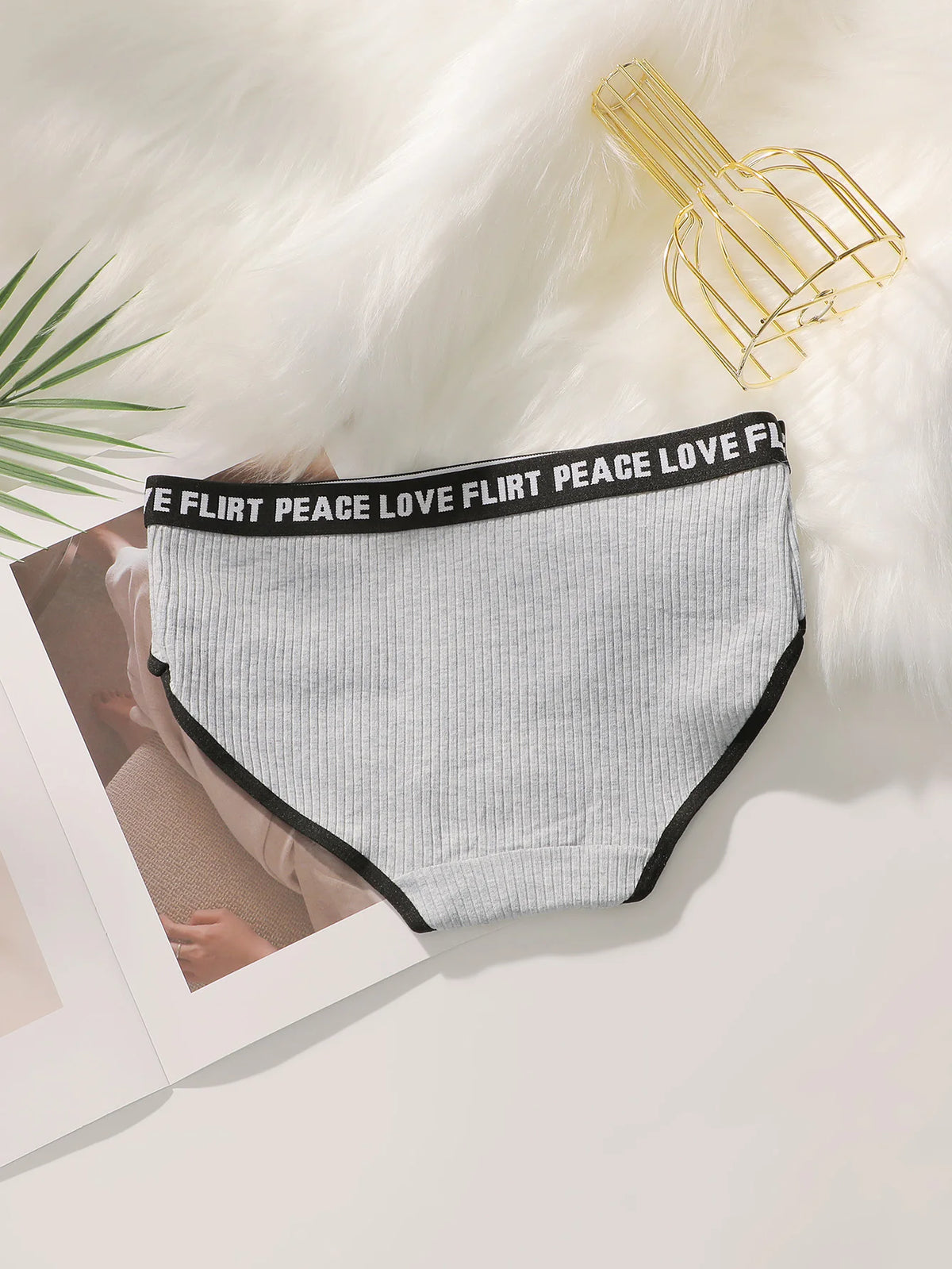 Women's High Waist PantiesLetter Elastic Waistband Soft Ribbed Fabric Comfortable Briefs for Daily Wear women bra K2809