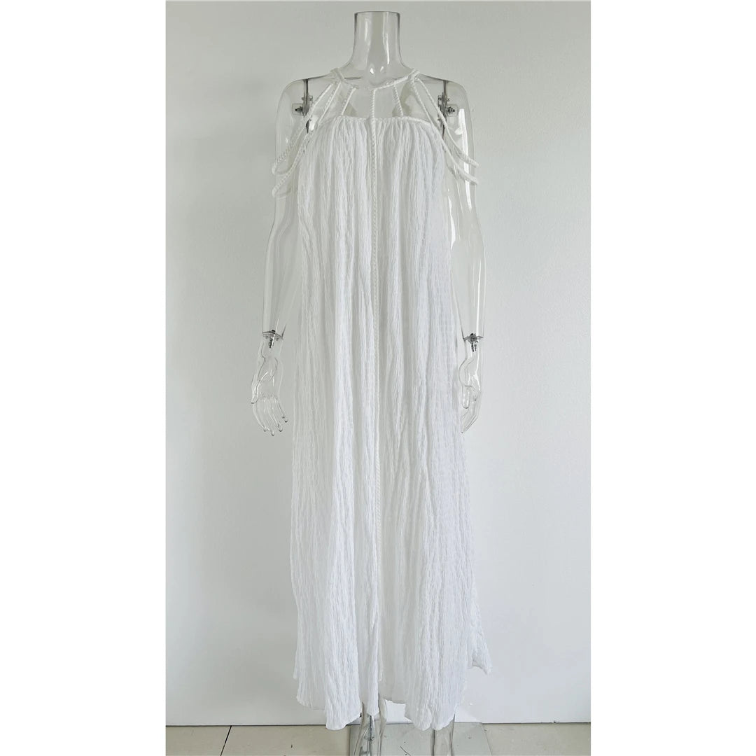 5 Colors Hollow Out Backless Crochet Knitted Tunic Beach Cover Up Cover-ups Beach Dress Beach Wear Beachwear Female Women V5429