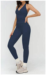 2 Pieces Sportswear Women Yoga Set Gym Clothes Fitness Set Outfit Outdoor Long-Sleeved Shirt Tracksuits Sports Bra Gym Leggings
