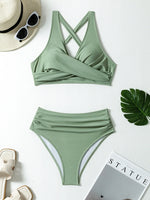 Sexy Push Up Bikini 2026 Women Swimsuit Two Pieces Swimwear Female High Waist Bikinis Set Green Bathing Suits Brazilian Biquin