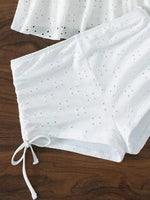Women's Bathing Suit Two Pieces Push Up Tankini Set Summer Sexy Beach Wear White High Waisted Swimwear Women Swimsuit Shorts