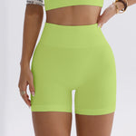 High-waisted Yoga Pant For Women, Designed To Lift And Shape, Tight-fitting With Solid Color And Ribbed Texture, Sports Shorts