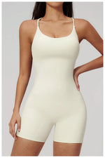 Summer New Hollow Open Back Criss Cross Yoga Jumpsuit Women Outdoor Solid Sleeveless Hip Lifting Pleate Sports Fitness Suits