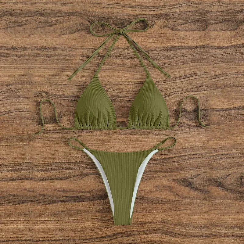 Sexy Bikini Set Women White Black Push Up Bra Micro Swimsuit 2025 Brazilian Beach Holiday Bathing Suit Thong Swimwear Biquini