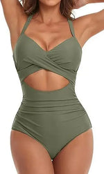 Leopard One Piece Swimsuit 2024 New Halter Push Up Swimwear Women Swimsuit Bathing Suit Beachwear Monokini Female Swimming Suits