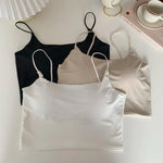 Ice Silk Top Women Tank Tops Seamless Underwear Nonwire Bralette Backless Bra Removable Pads Sexy Lingerie Female Camisole