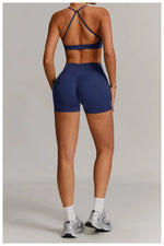 Women 2PCS Yoga Suit Sports Gym Set Tracksuit Workout Long Sleeve Shirt Fitness Flared leggings Short sleeve shorts running suit