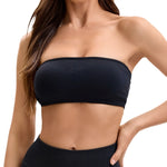 NCLAGEN Backless Bandeau Sports Bra Gym Women Crop Tube Top Seamless Yoga Top Sexy Workout Sportswear Push-up Fitness Underwear