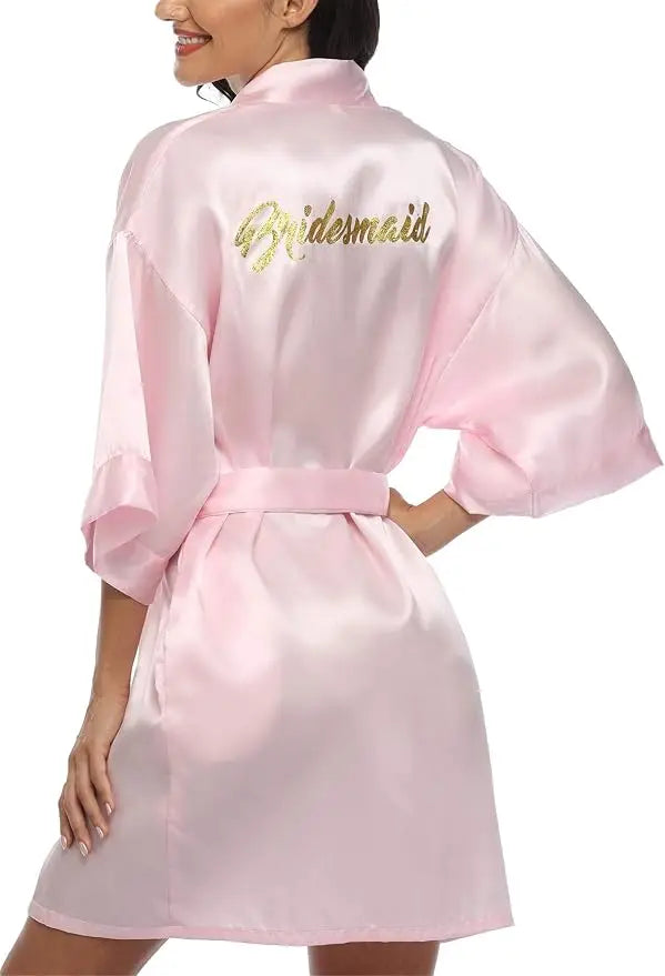 Women Bridal Robe For Bride And Bridesmaid Getting Ready Wedding Party Bathrobe