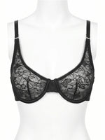 Women Black Lace Lingerie Set Deep V Bra High Waisted Boyshorts Sheer Mesh Floral Embroidery Sexy Underwear Set MR3429