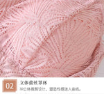 Women Floral Lace Bra Female Underwear Sexy Lingerie Lace Top Removable Pads Non-wire Solid Color Bralette Push-Up Brasieres