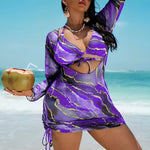 2026 Large Plus Size Bikini High Waist Swimsuit Women With Tops 3 Pieces Swimwear Female Bathers Bathing Swimming Swim Suit4XL