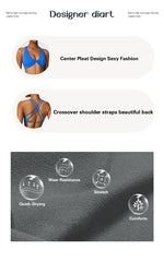 Push Up Gym Top Women Pleated Design Sports Bra Women Sexy Yoga Bra Running Yoga Clothes Women Fitness Workout Brassiere Women