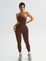 Women Seamless Yoga Jumpsuit Workout Bodysuit Tummy Control Butt-Lifting Gym Clothes Sleek Sportswear Striped Athletic Outfit