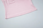 FDYOUI Casual Sexy Halter Neck Lace Patchwork Pink Camisoles Women Bandage Backless Corset T-shirt Y2K Streetwear Cropped Tops