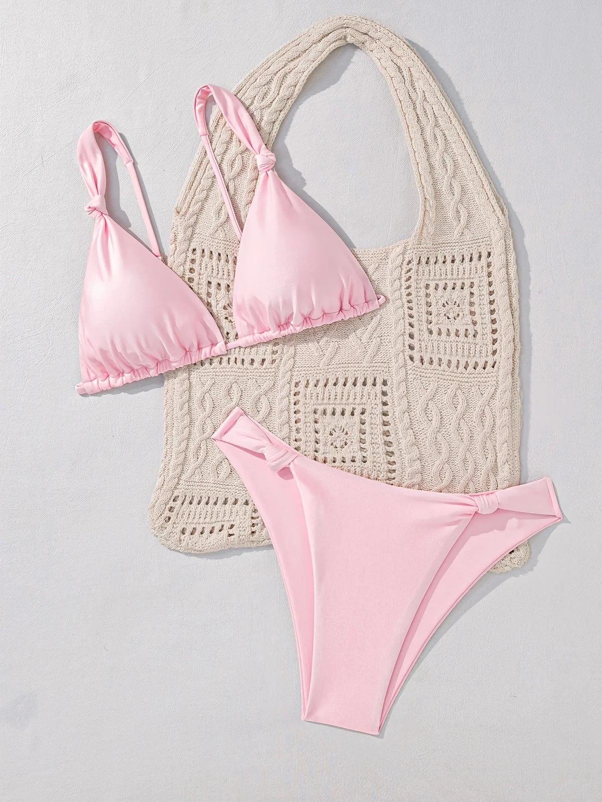 ZTVitality Sexy Pink Push Up Bikini Set 2026 Summer Beachwear Swimsuit Women's Swimwear Biquini Knotted Bikini Two Piece New