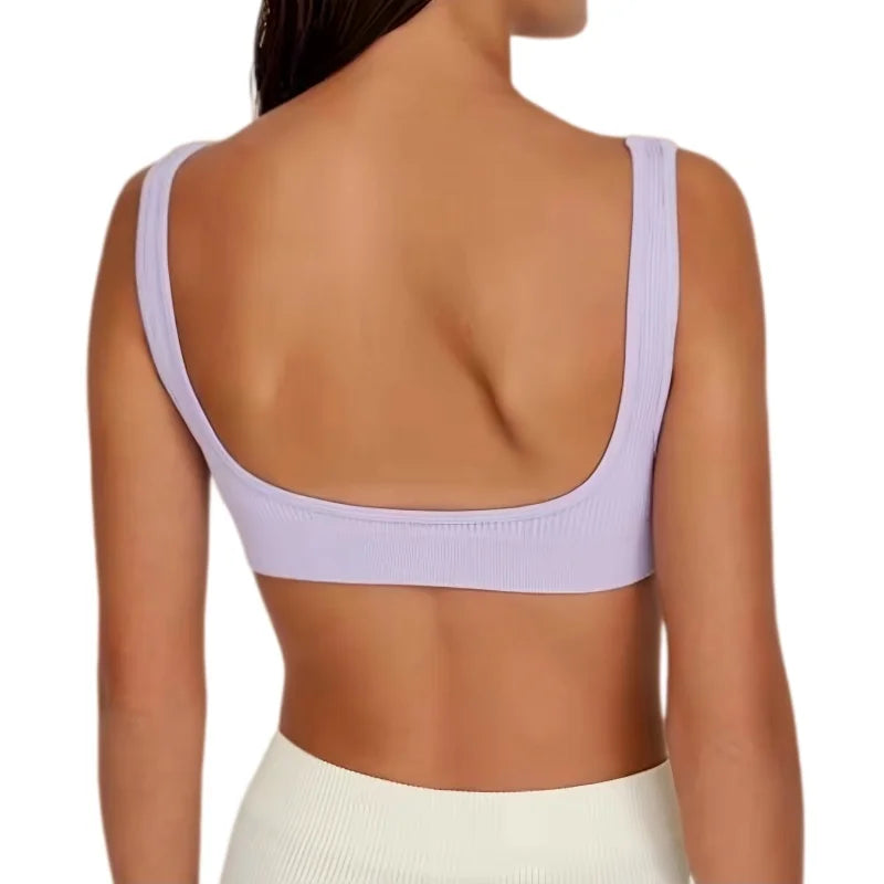 Ribbed Seamless U-Back Bralette Women's Push Up Tube Tops Wire Free Plunge Underwear Sexy Lingerie Small Cup Intimates M-XL