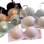 Women Push-Up Bra Demi Cup Underwear Heart Print Non-wired 1/2 Cup No Show Bras Sexy Lingerie Padded Thin Straps Brassiere S-XL