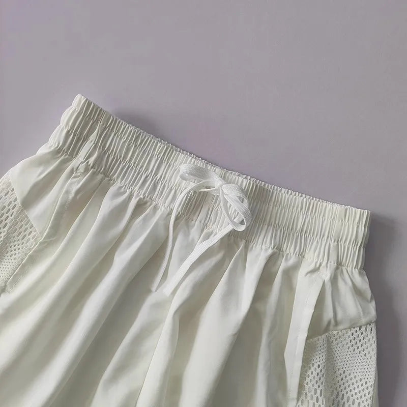 Women's Summer Sports Fitness Short Quick Dry Loose Anti Glare with Pocket Style New Pants