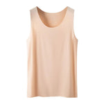 Women Bottoming Vest Sleeveless Ice Silk Seamless Stretchy Round Neck Dry Dry Cooling Camisole Summer Office Vacation Basic Top