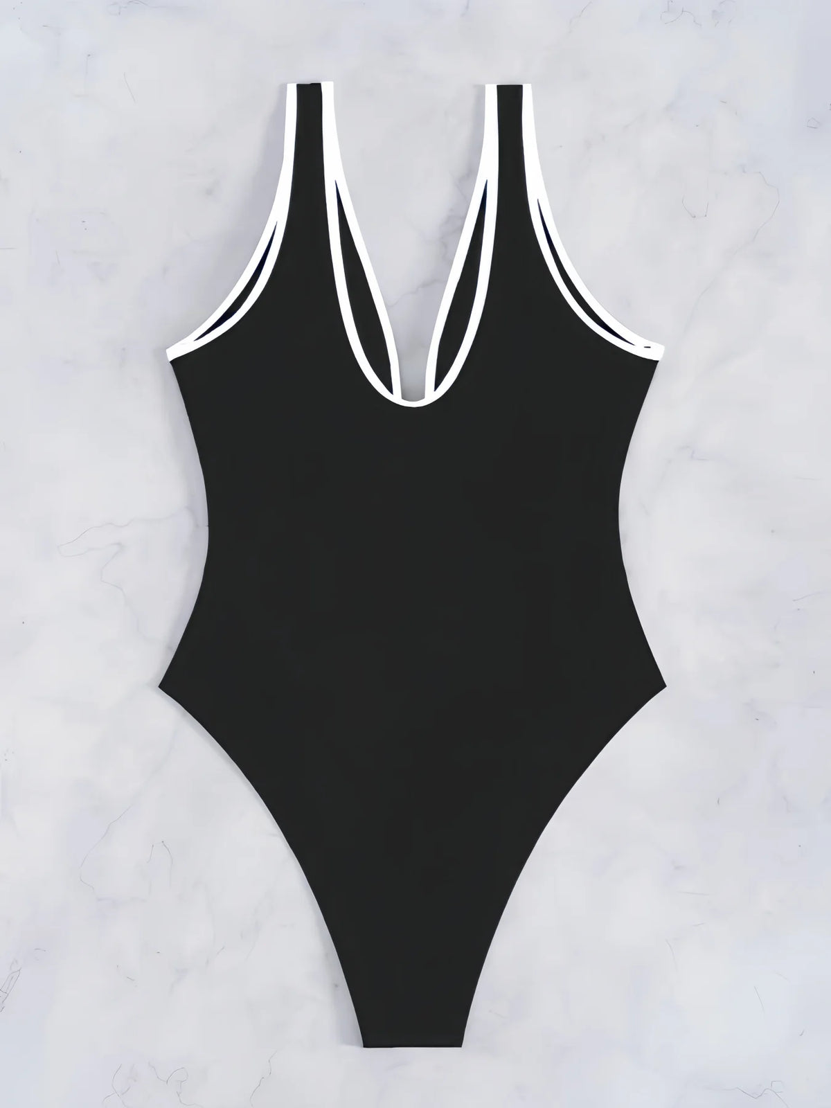 2026 V-neck Vintage Swimsuit One Piece Solid Slim Swimwear Women Bathers Bathing Swimming Swim Suit Female Beachwear