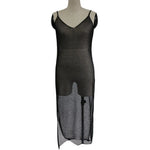 Sexy Sheer Net Mesh Knitted Glitter Tunic Beach Cover Up Cover-ups Long Beach Dress Beach Wear Beachwear Female Women Robe V651