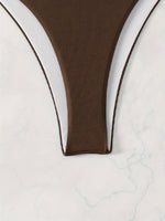 ZTVitality Sexy Brown One Shoulder Bikini Set 2024 New Arrival Padded Bra Swimsuit Women's Swimwear Summer Beachwear Biquini