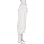 Summer women's elastic waist casual workwear low-rise mid-pants comfortable woven pants