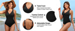 S - XXL Twist Front V Neck Female Swimwear One Piece Swimsuit Women Slim Monokini Backless Bathing Suit Swim Beachwear Bodysuit