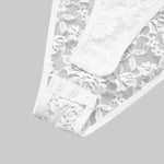 Sexy White Lace Bodysuit Women Solid Color Long Sleeve Sheer Corset Top Autumn Ruffles V Neck See Thourgh Slim Fit Jumpsuit