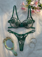 Ladies Youthful Daisy Summer Underwear Semi-Transparent Embroidered Cute Sweet Adjustable Style Women's Lingerie