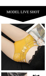 Women's Panties Sexy Lace Hollow Out Lingerie Breathable Ultra-Thin Underpants Lace Floral Comfortable High Waist Elastic Briefs