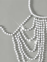 Luxury Pearls Chain Fringe Tassel Bikini Bottom Swim Brief Women Swimwear Female Bather Brazilian Tanga Panties Underwear