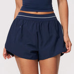 Women 2 in 1 Running Shorts with Pockets Contrast Waistband Loose Fit Athletic Workout Bottoms Double Layer Gym Yoga Shorts